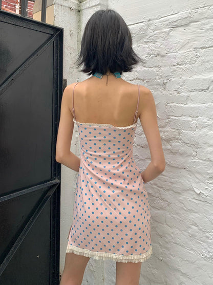 Chipchipshop Pink Polka Dot Spaghetti Strap Bodycon Women&