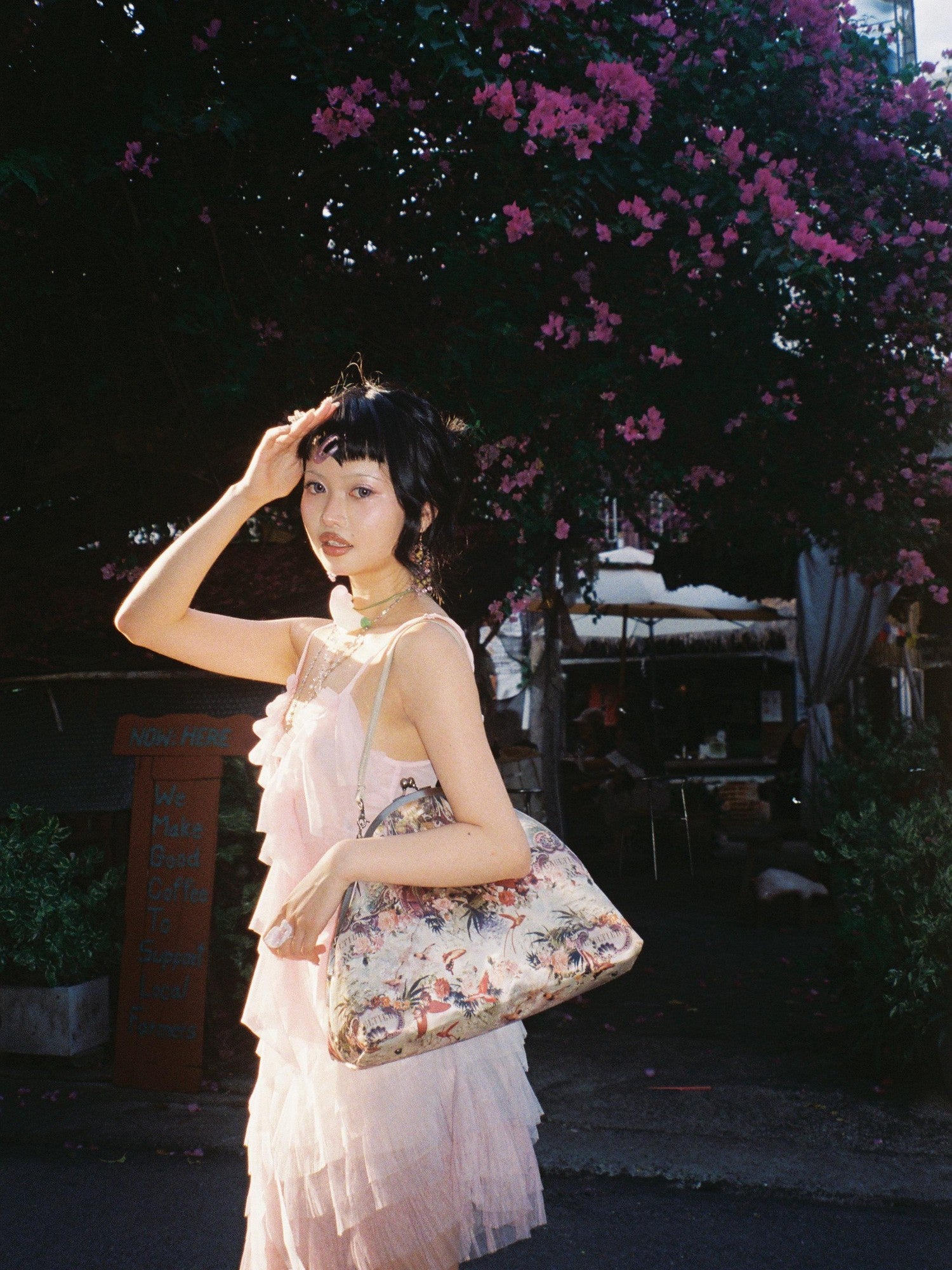 Chipchipshop Pink Purple Cloud Asymmetrical Tulle Ruffle Women&