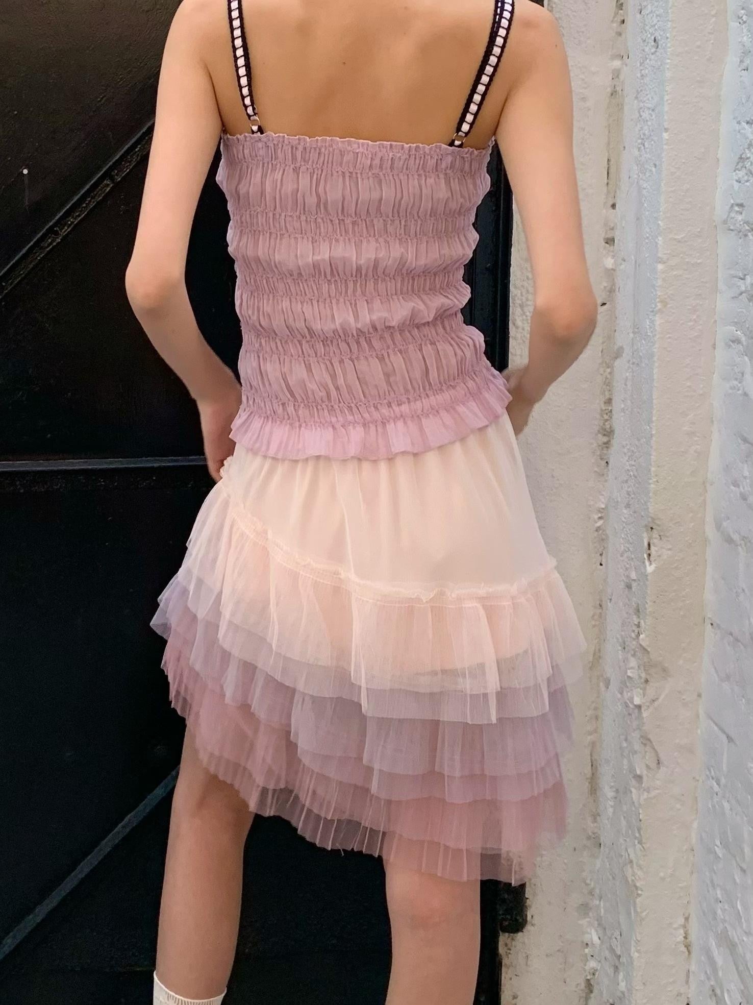 Chipchipshop Pink Purple Playful Ruched Slim Women&