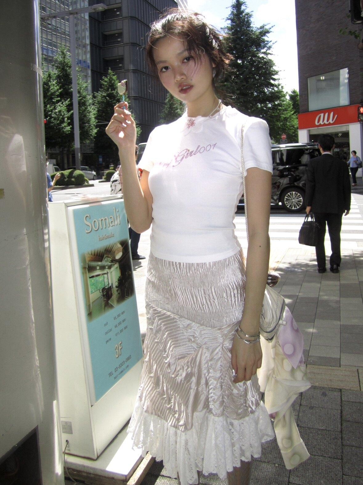 Chipchipshop Pink Ruched Lace Asymmetric Hem Women&
