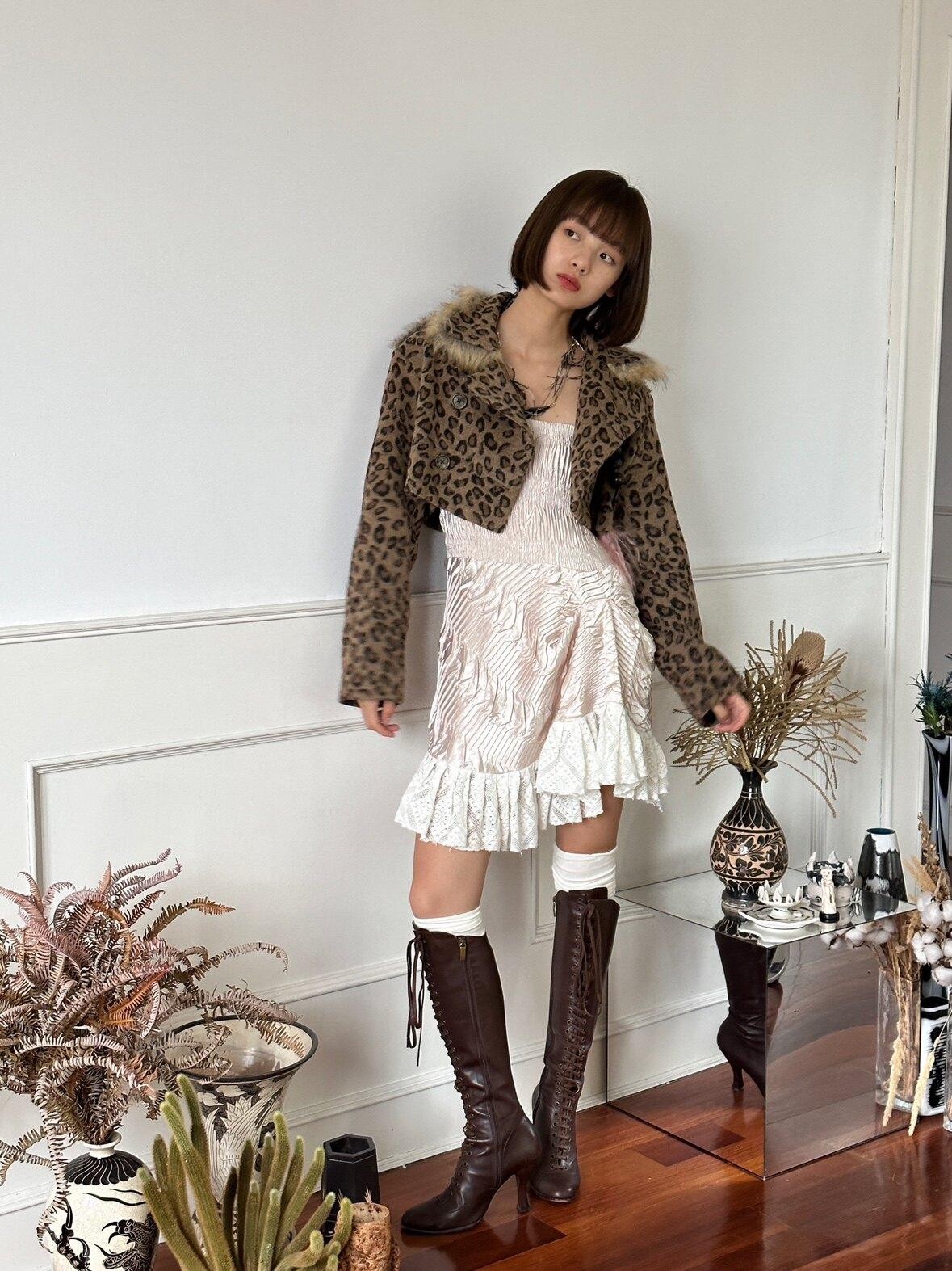 Chipchipshop Pink Ruched Lace Asymmetric Hem Women&