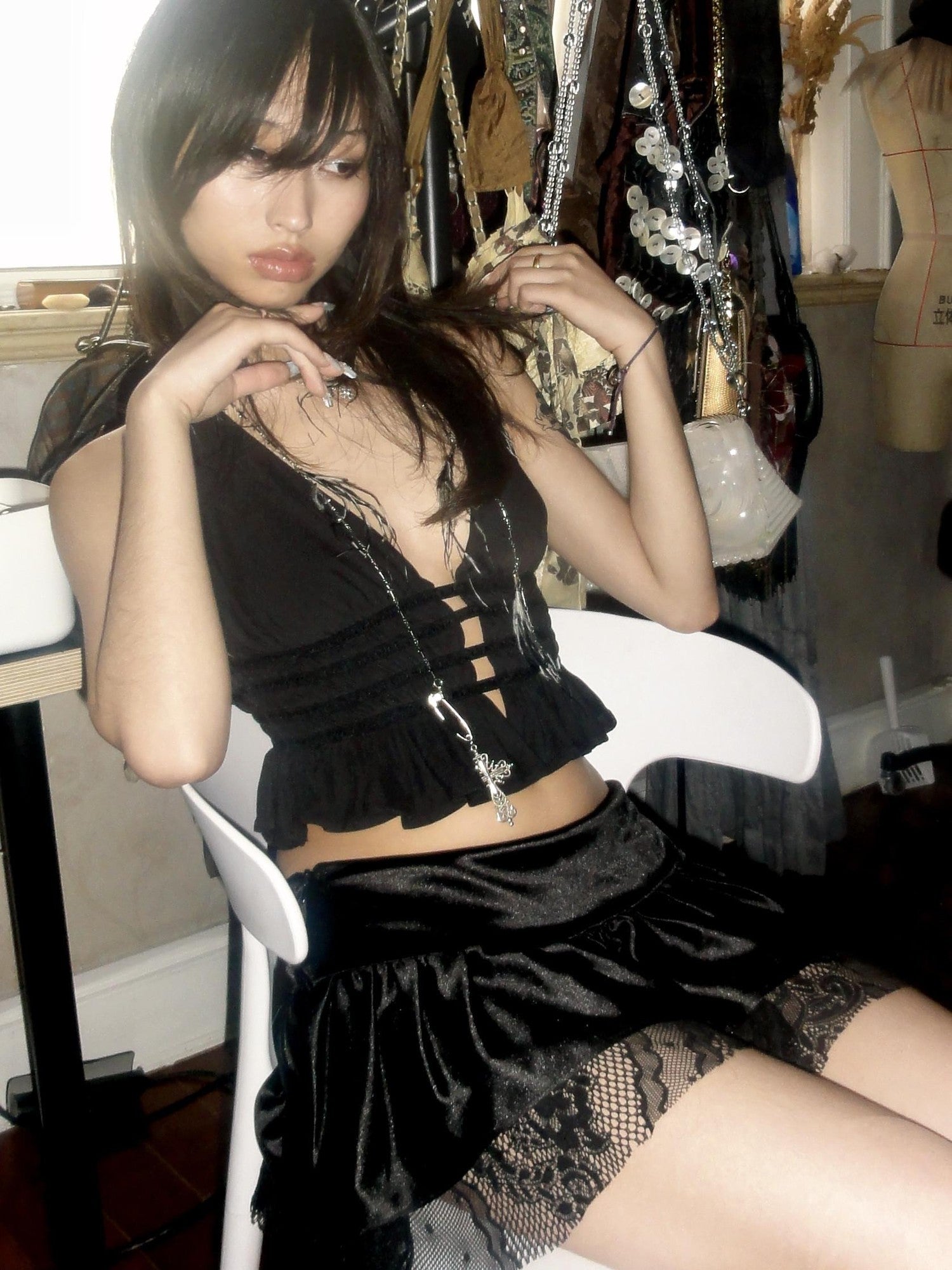 Chipchipshop Slimming Black Versatile Solid Adjustable Straps Women&