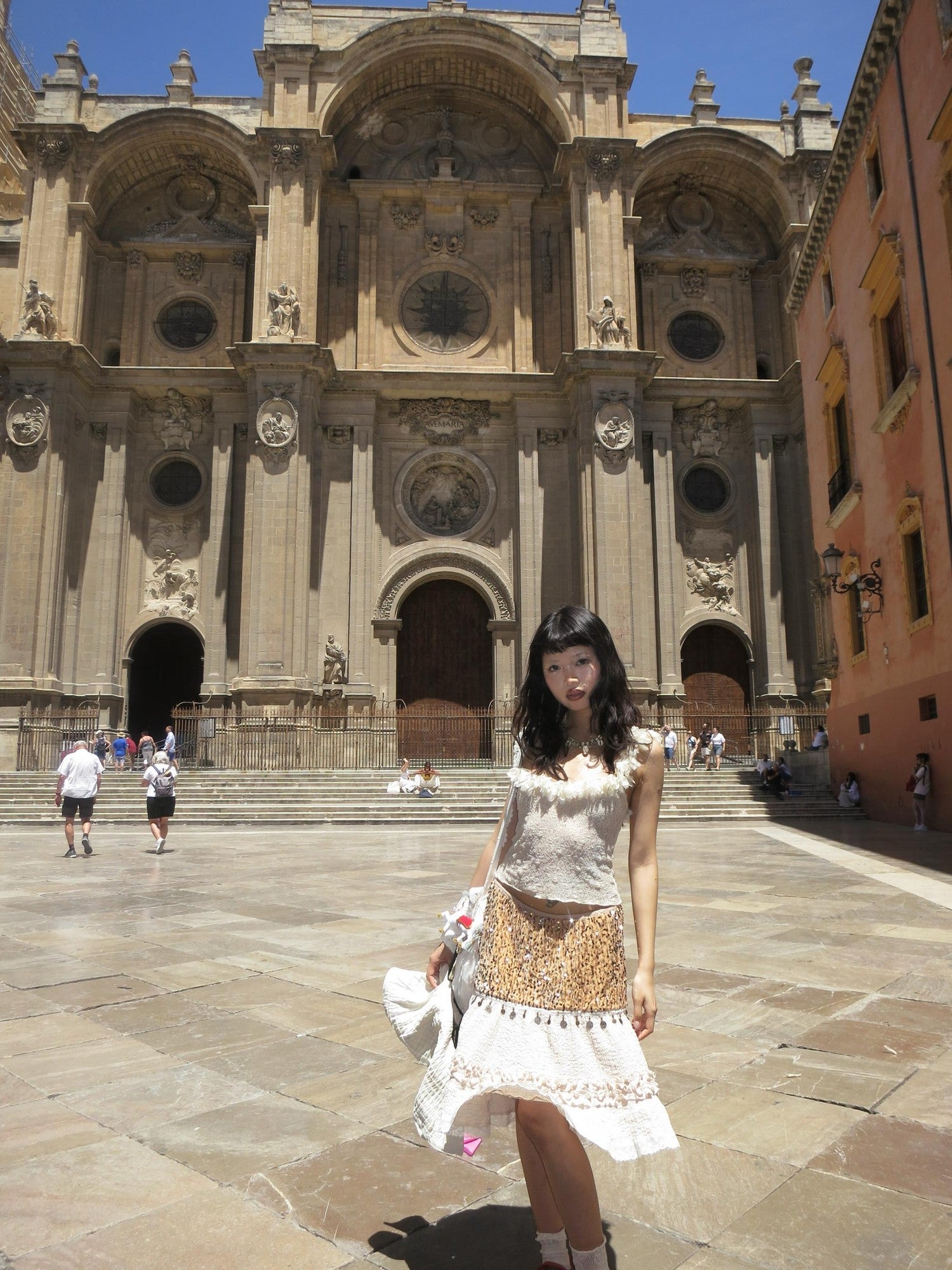 Chipchipshop Sparkling Sequin Lace Patchwork A Line High Waist Women&