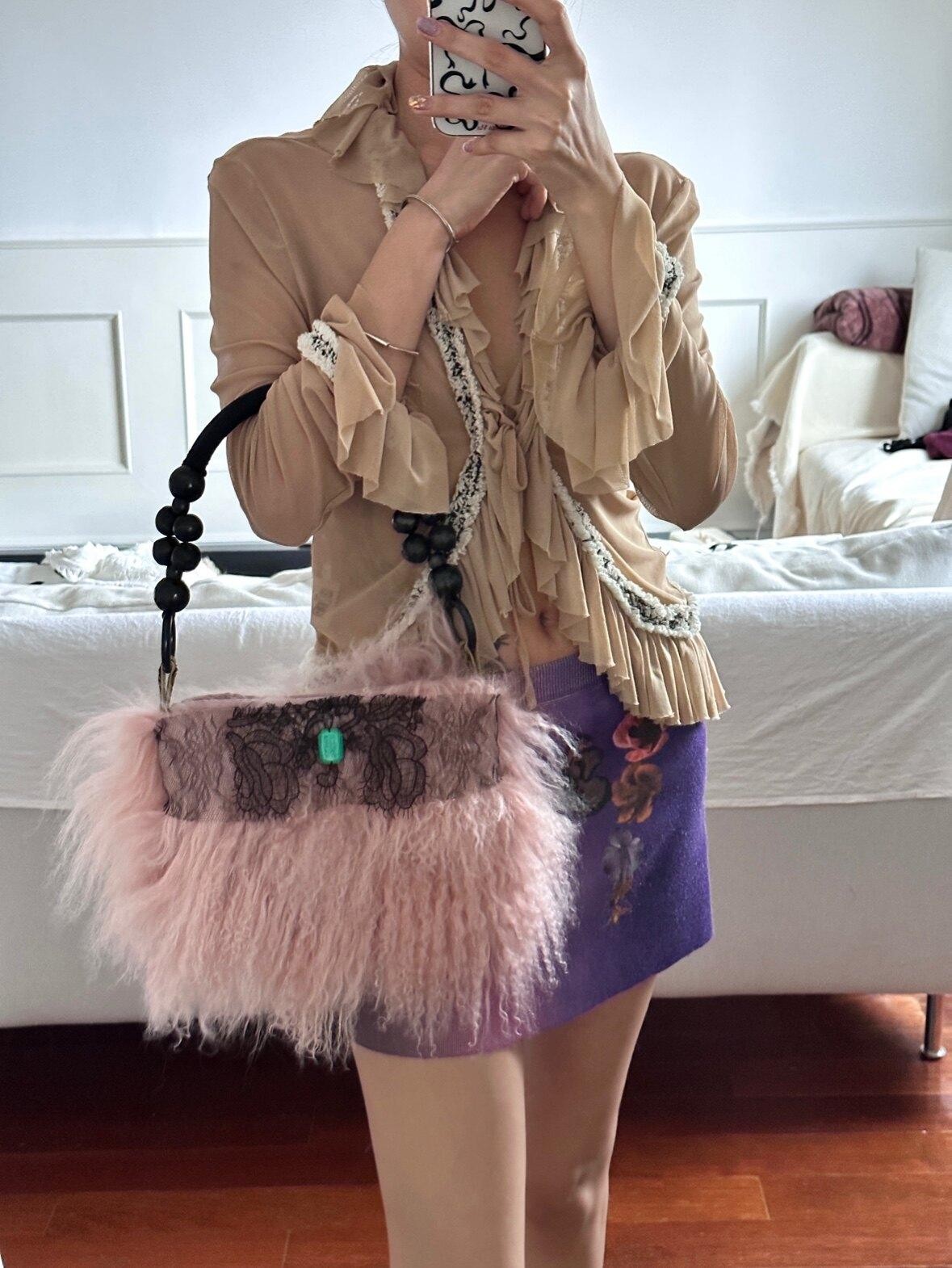 Chipchipshop Two Tone Pink Brown Flap Closure Women&
