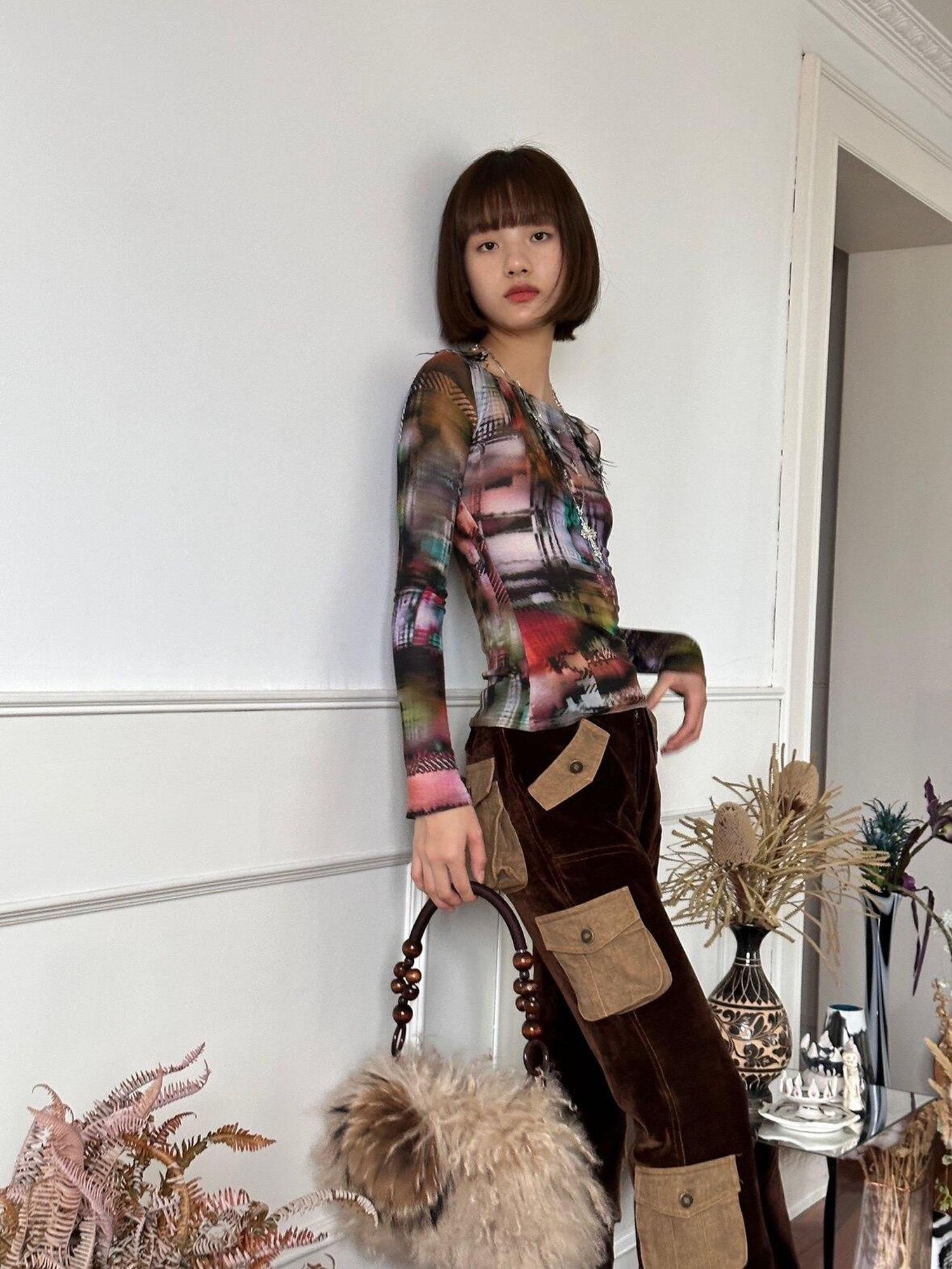 Chipchipshop Two Tone Pink Brown Flap Closure Women&