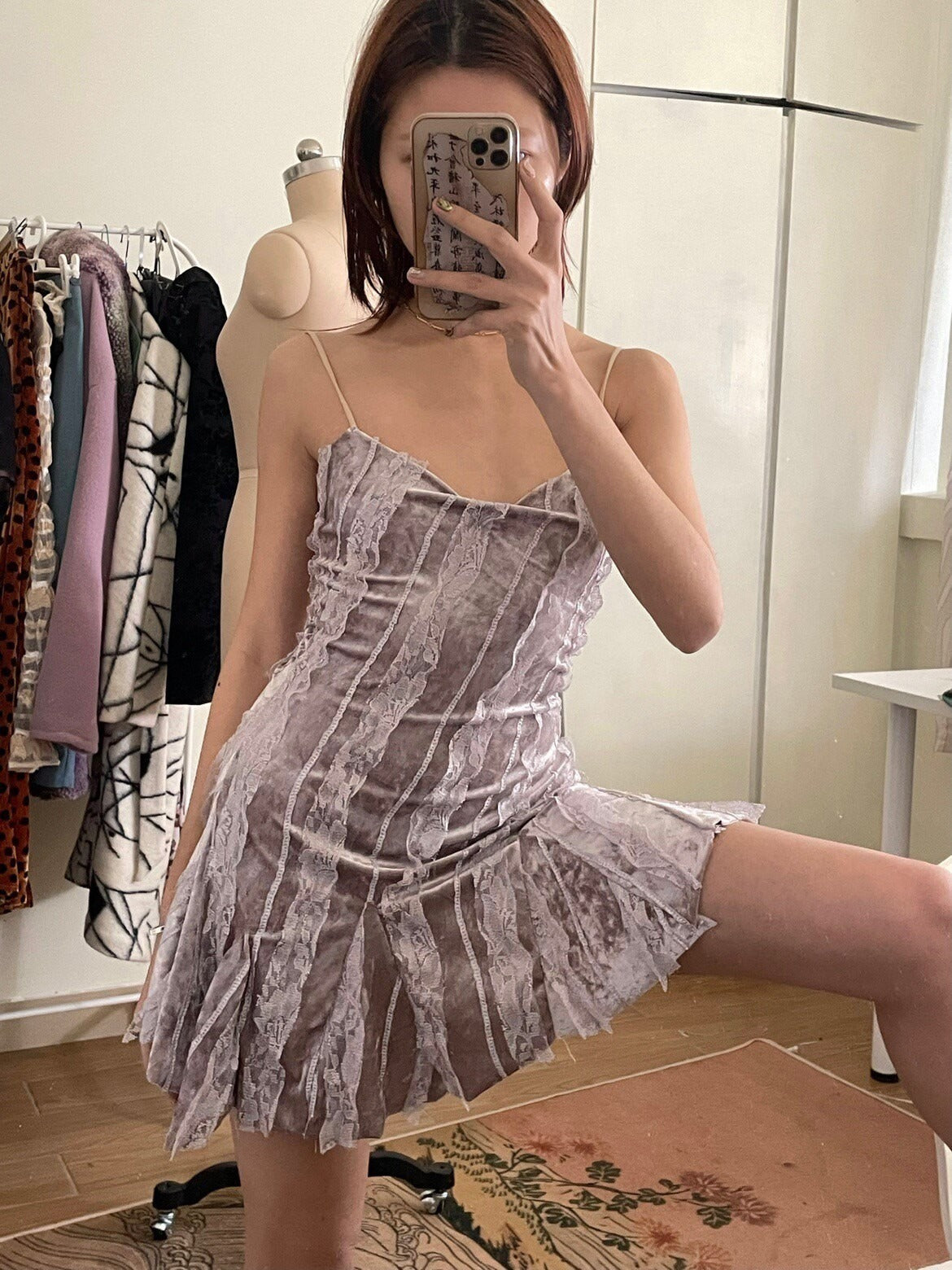 Chipchipshop_Velvet_Spliced_Lace_Bias_Cut_Spaghetti_Strap_Women&
