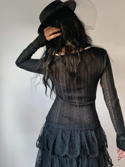 Chipchipshop Vintage Court Collar Chunky Knit Women&