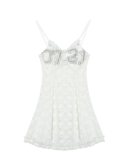 Breton Camellia Lace Slip Dress V Neck T Shirt Long Sleeve