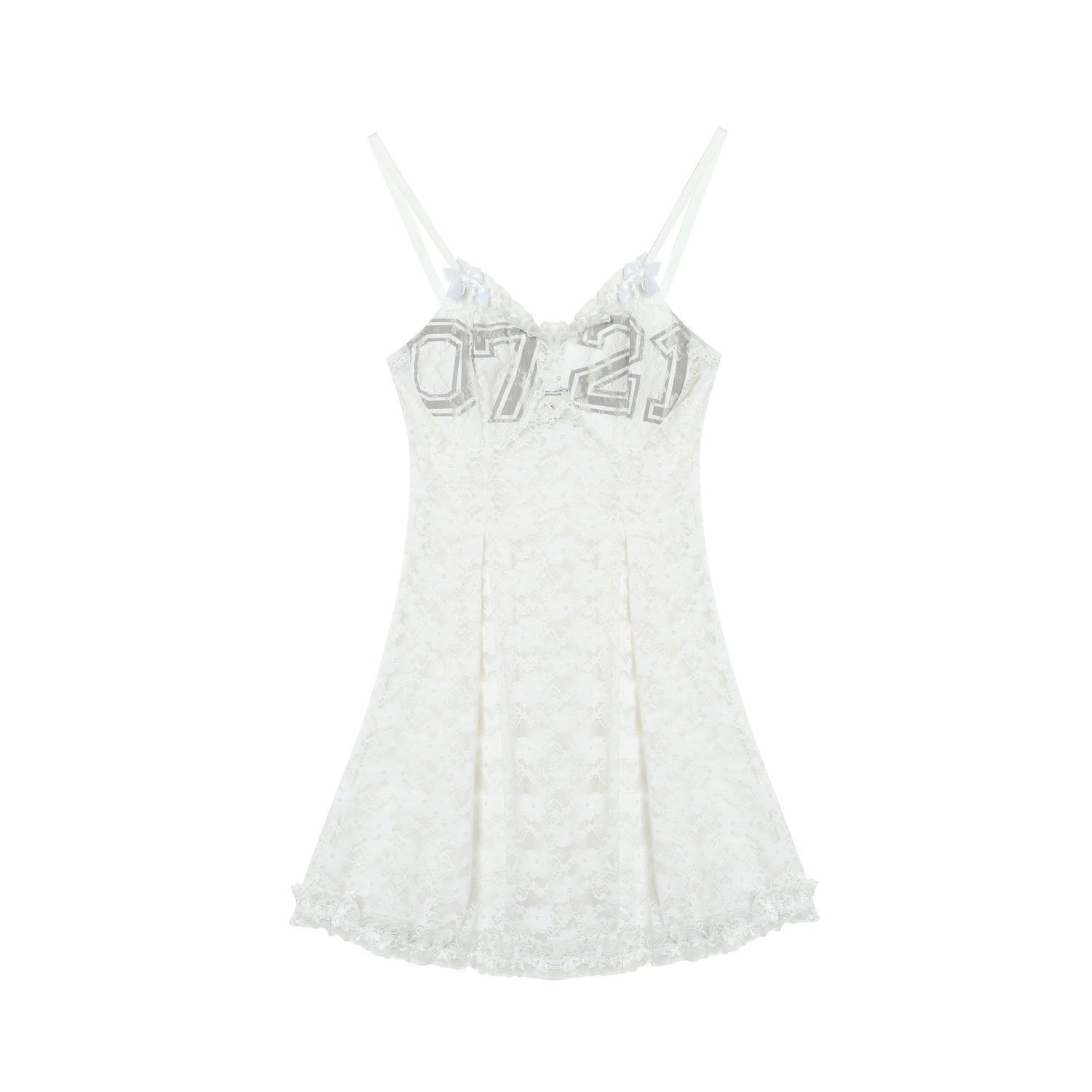 Achihara Breton Camellia Lace Slip Dress V Neck T Shirt Long Sleeve