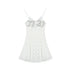 Achihara Breton Camellia Lace Slip Dress V Neck T Shirt Long Sleeve
