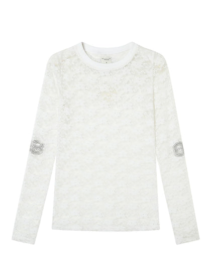 Achihara Breton Chun Lace Long Sleeve Top