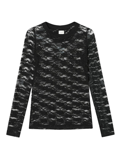 Achihara Breton Chun Lace Long Sleeve Top