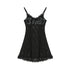 Achihara Breton Camellia Lace Slip Dress V Neck T Shirt Long Sleeve