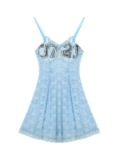 Breton Camellia Lace Slip Dress V Neck T Shirt Long Sleeve