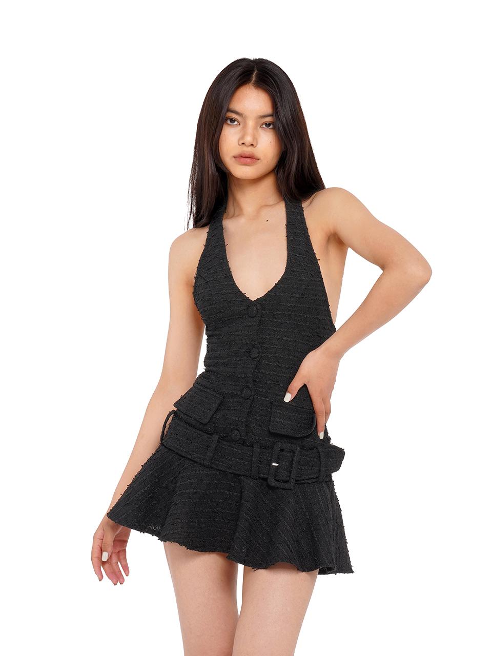 SweetChilling Chunky Knit Belted Necklace Dress