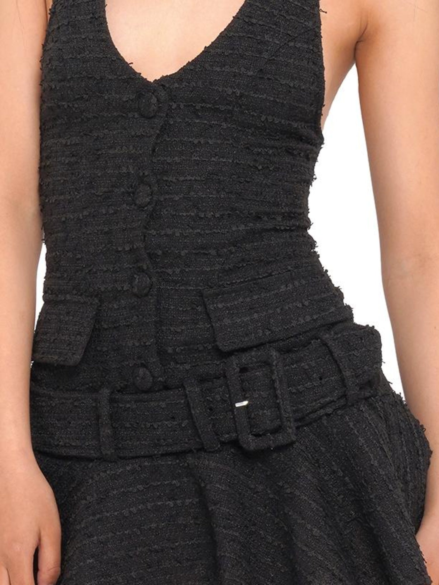 SweetChilling Chunky Knit Belted Necklace Dress