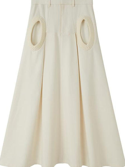 DIDDI MODA Circle Pocket A Line Maxi Skirt