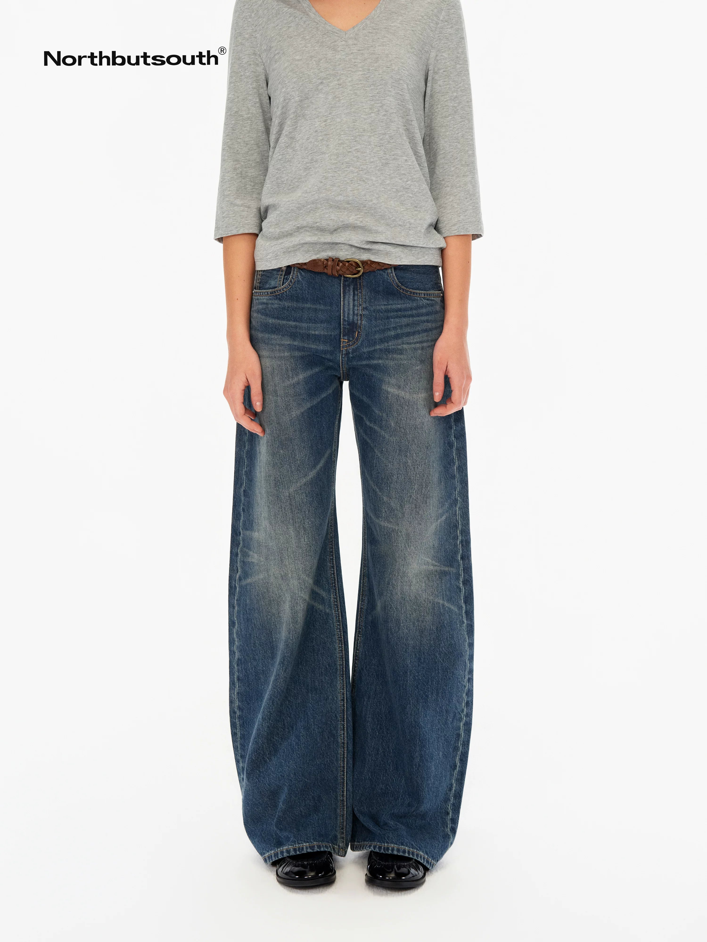 Classic Blue Whisker Fade Tapered Mid Rise Women&