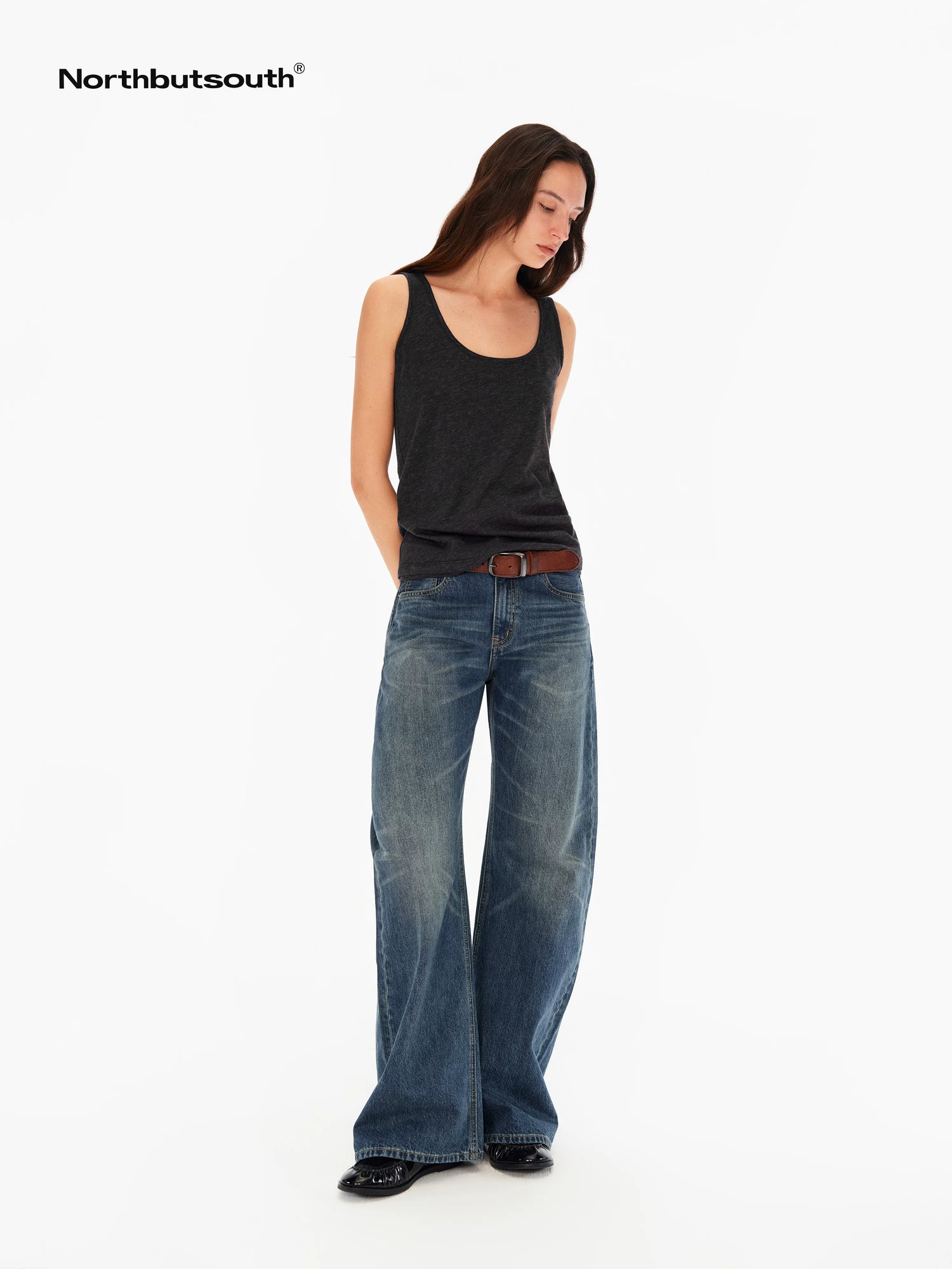 Classic Blue Whisker Fade Tapered Mid Rise Women&