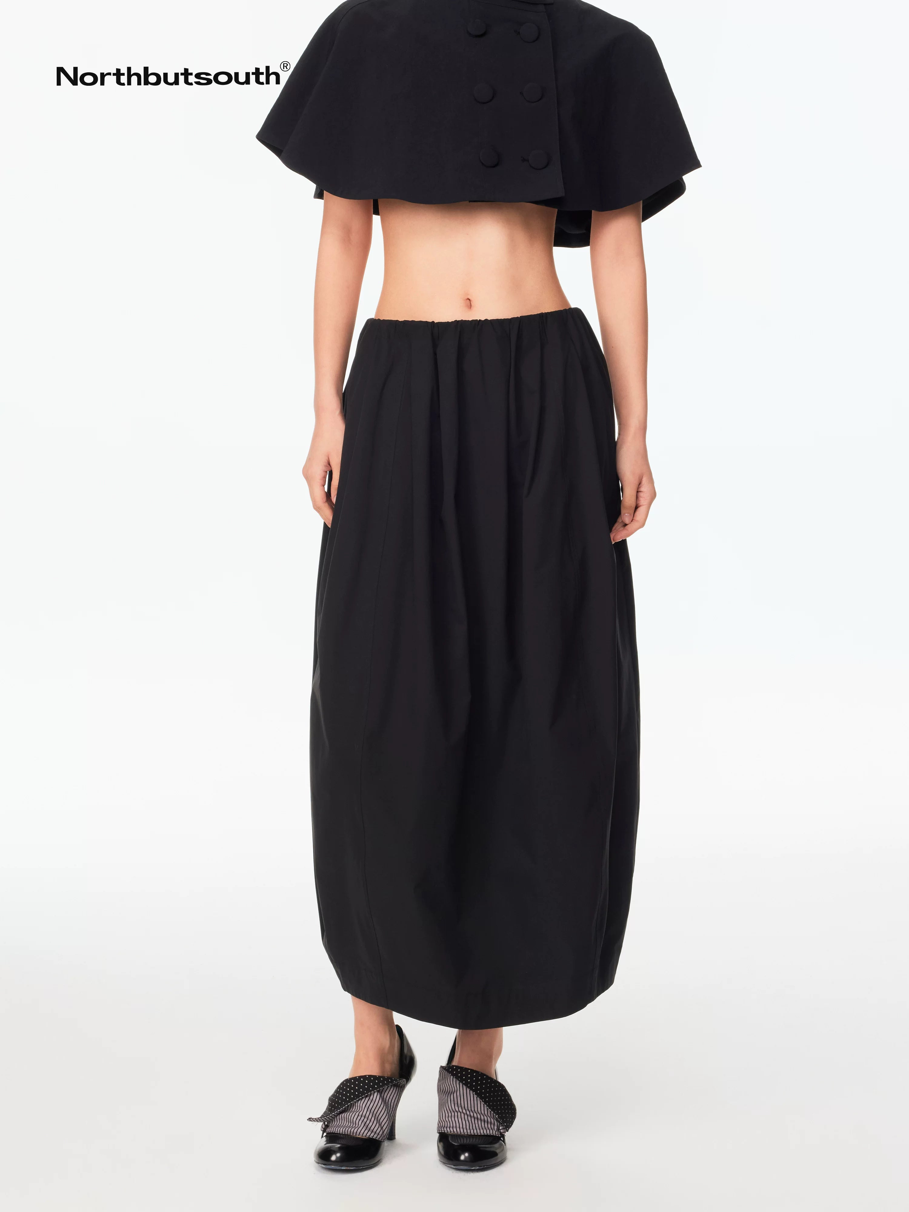 Classic Casual Mid Low Waist Back Slit Balloon Women&