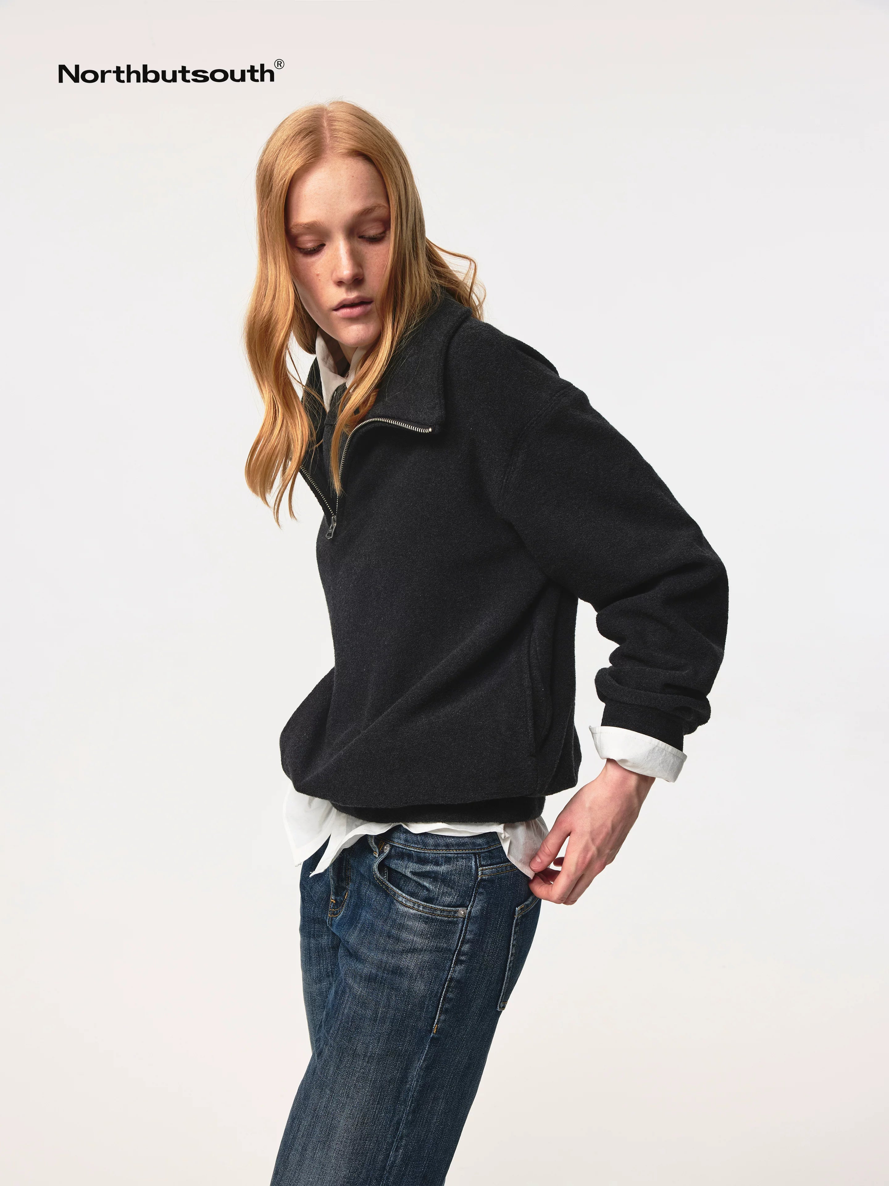 Classic Half Zip Pullover With Pockets