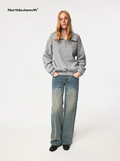 Classic Half Zip Pullover With Pockets