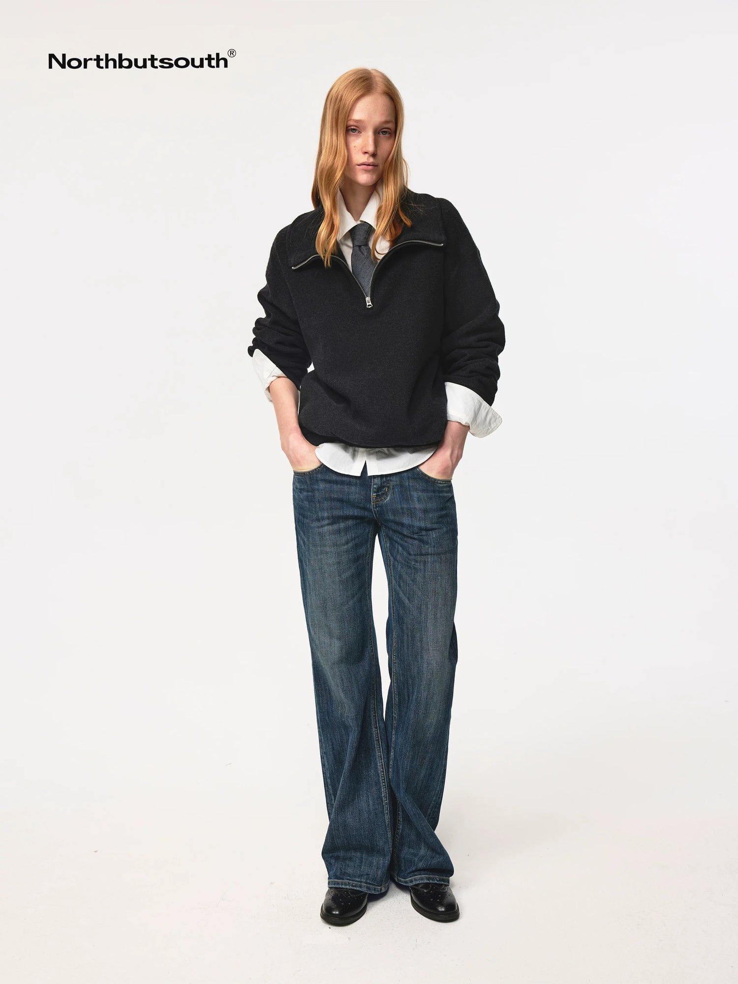 Classic Half Zip Pullover With Pockets