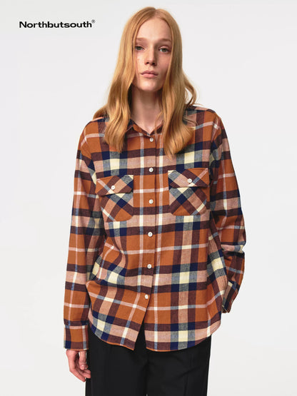Classic Retro Checkered Loose Fit Hemp Shirt Jacket