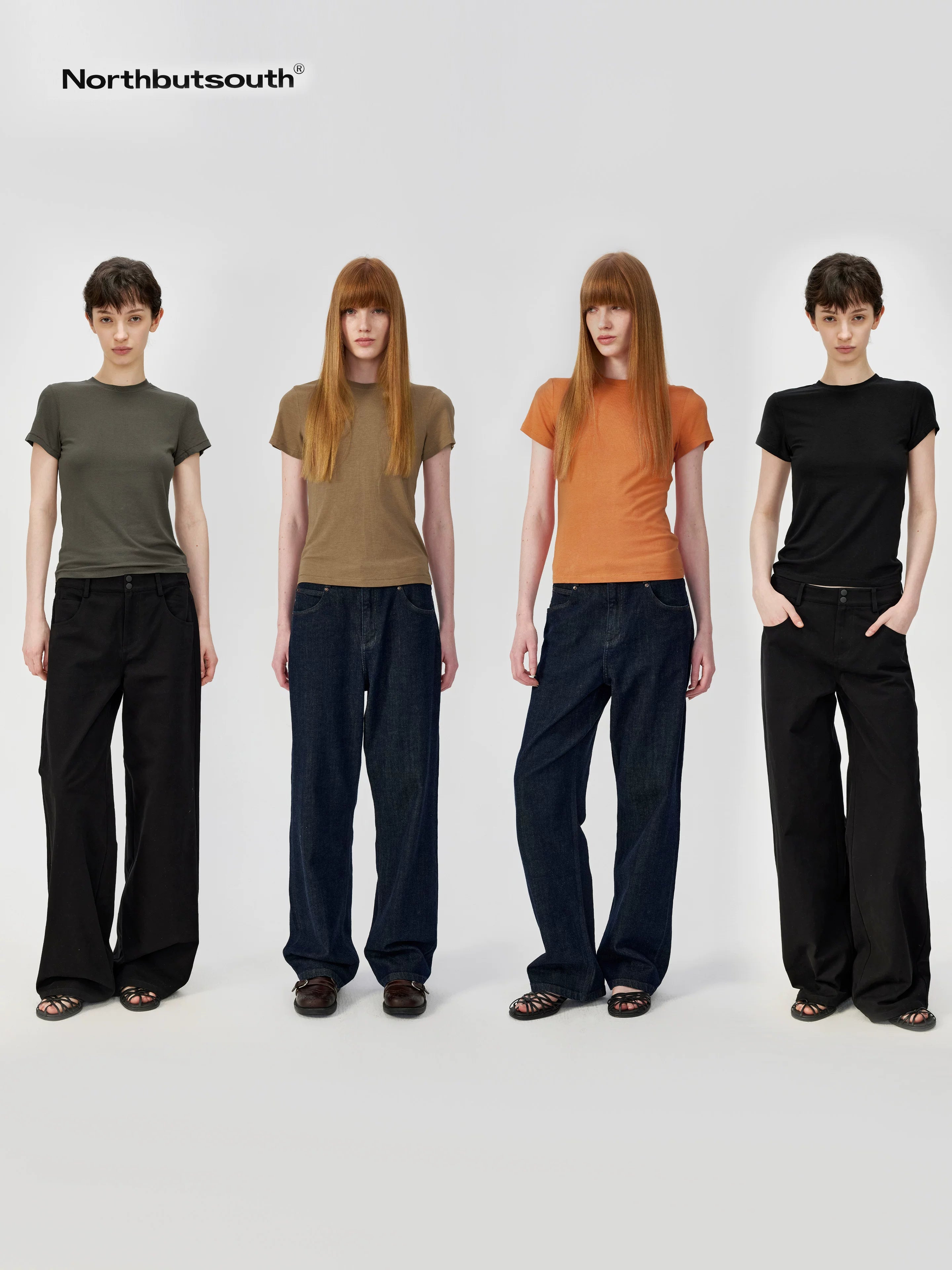 Classic Round Neck Slim Fit Multi Color Basic T-shirt