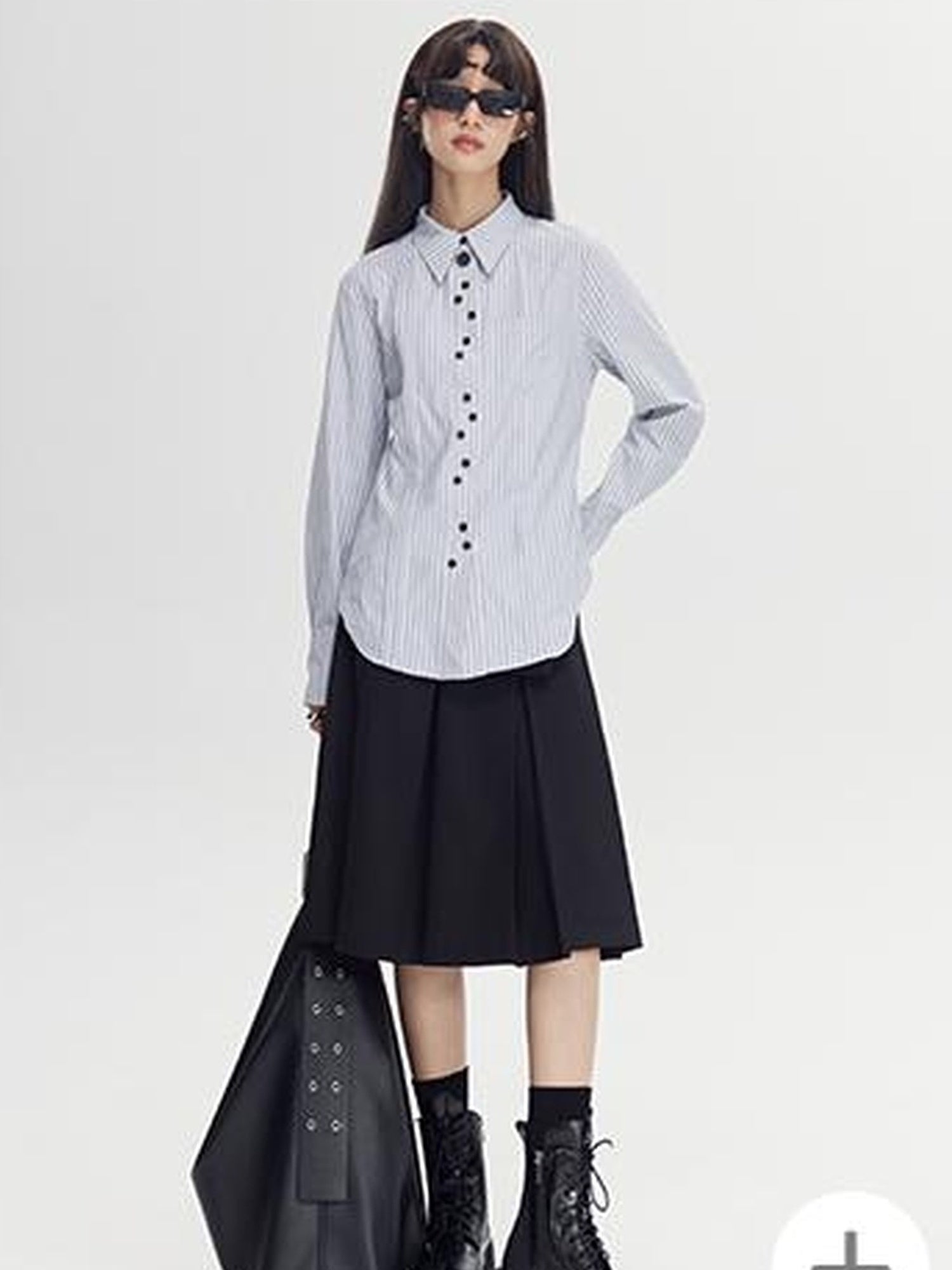 DIDDI MODA Classic Varsity Pleated Skirt With Dual Belts