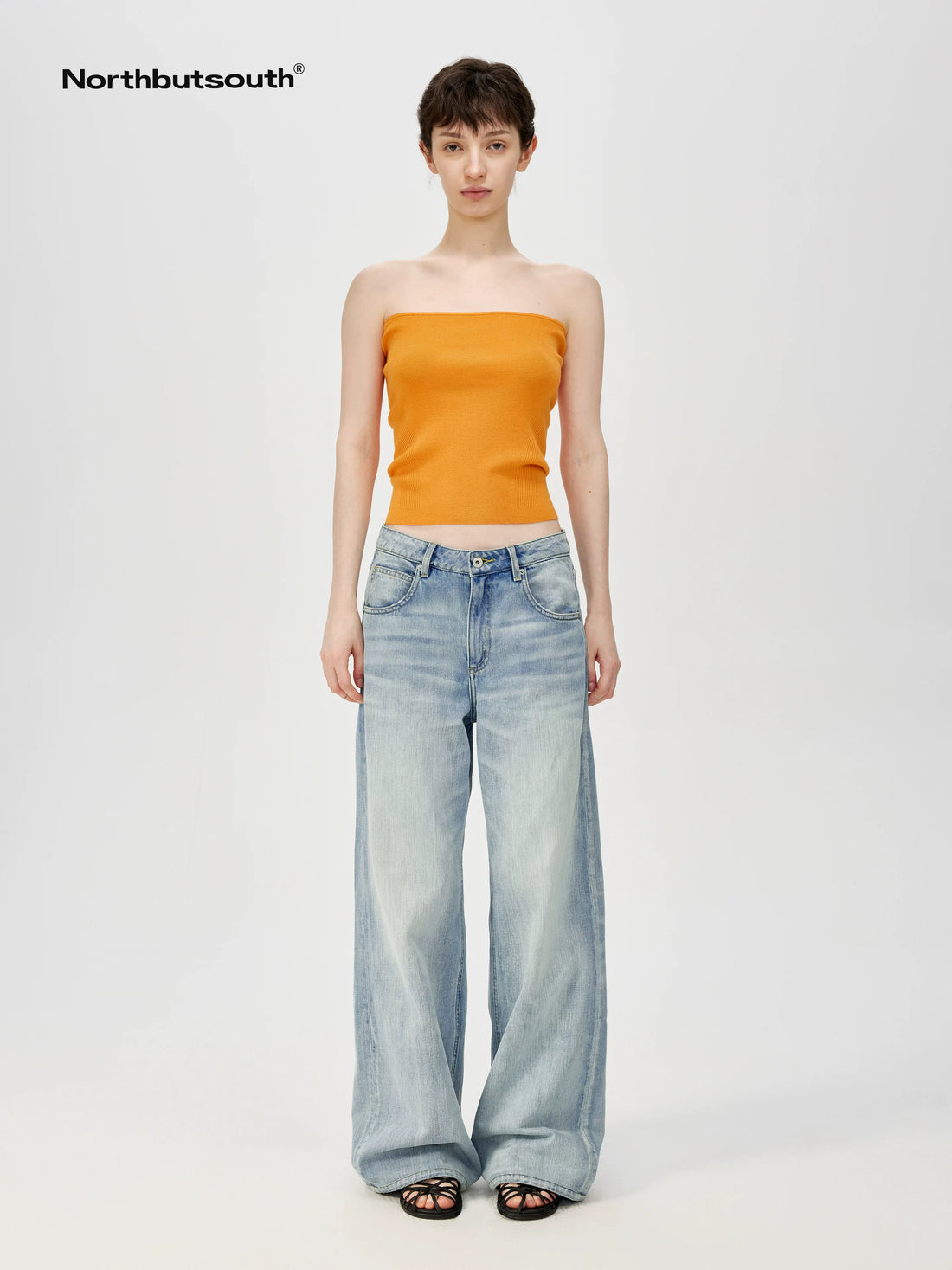 Classic Washed Sky Blue Relaxed Fit Straight Leg Jeans