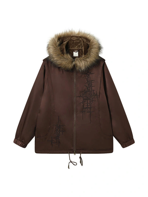 Stellar Quilted Nylon Parka With Fur Trim
