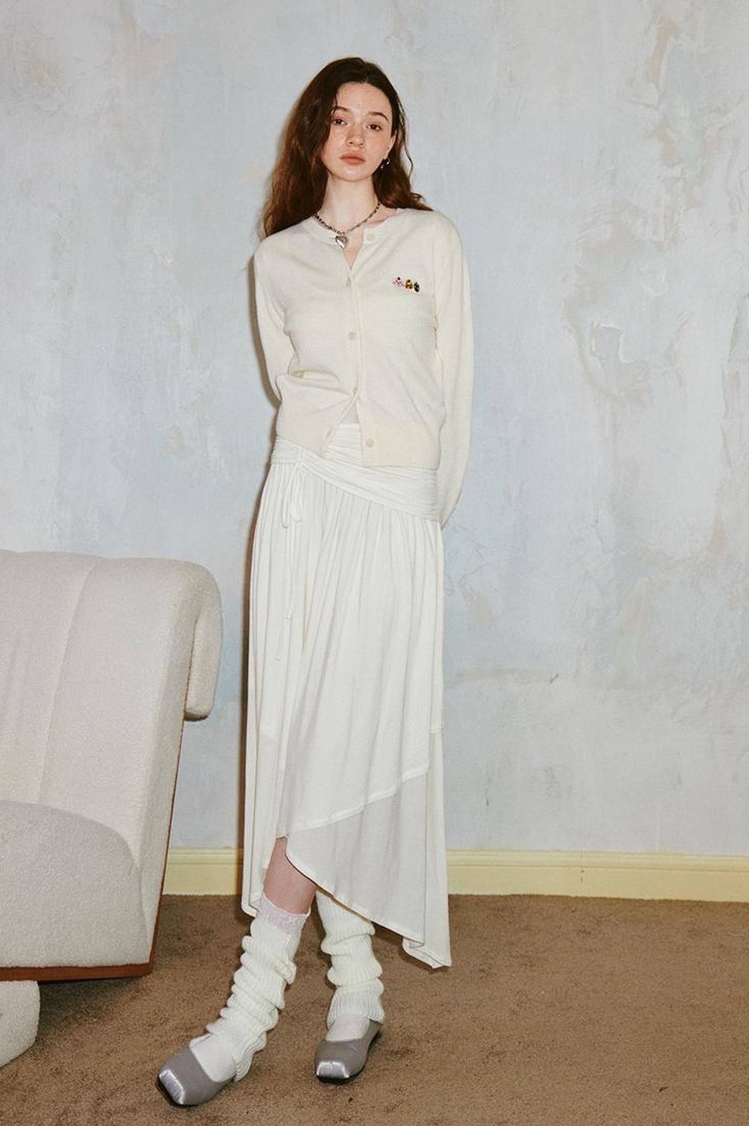 Classicalist Asymmetrical Pleated Maxi Dress
