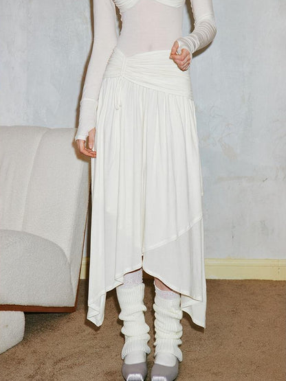 DIDDI MODA Classicalist Asymmetrical Pleated Maxi Dress