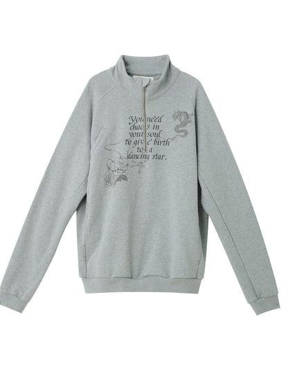 Achihara Genesis Coastal Dragon Print Sweatshirt