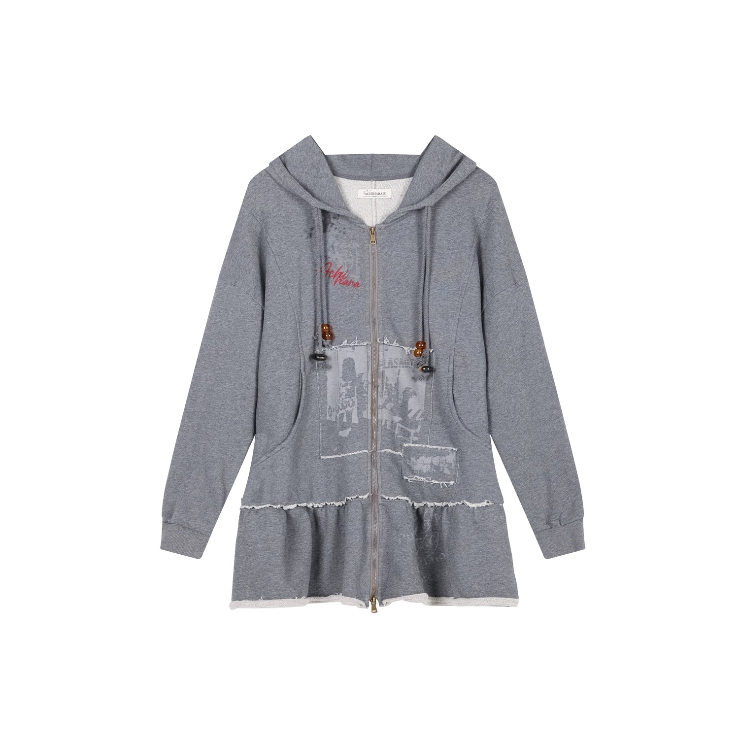Achihara Plasmatics Punk Band Distressed Cropped Hoodie Dress