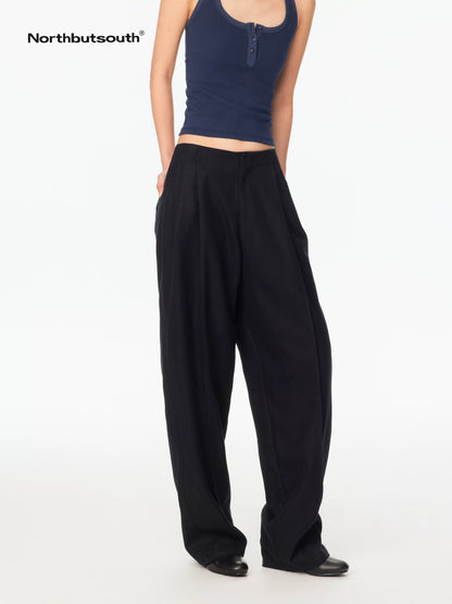 Cocoon Double Pleat No Waistband Mid Low Rise Women&