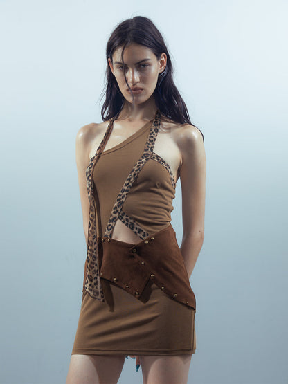 UpdateNN NORTH NODE Piscean Mirage Textured Halter Dress V-Neck T-Shirt Long-Sleeve