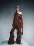 NN NORTH NODE Distressed Fringe Sweater With Asymmetric Hem