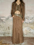 UpdateNN NORTH NODE Faux Suede Midi Skirt With Pleated Panel