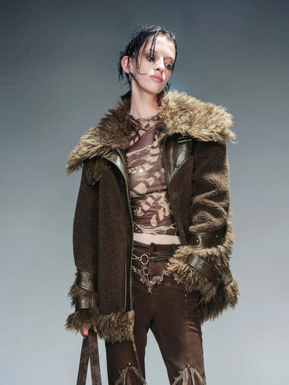 Faux Fur Lined Plush Padded Jacket