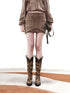 UpdateNN NORTH NODE Snake Print Patchwork Denim Mini Skirt