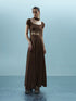 NN NORTH NODE V-neck Ethereal Threads Beaded Cutout Dress
