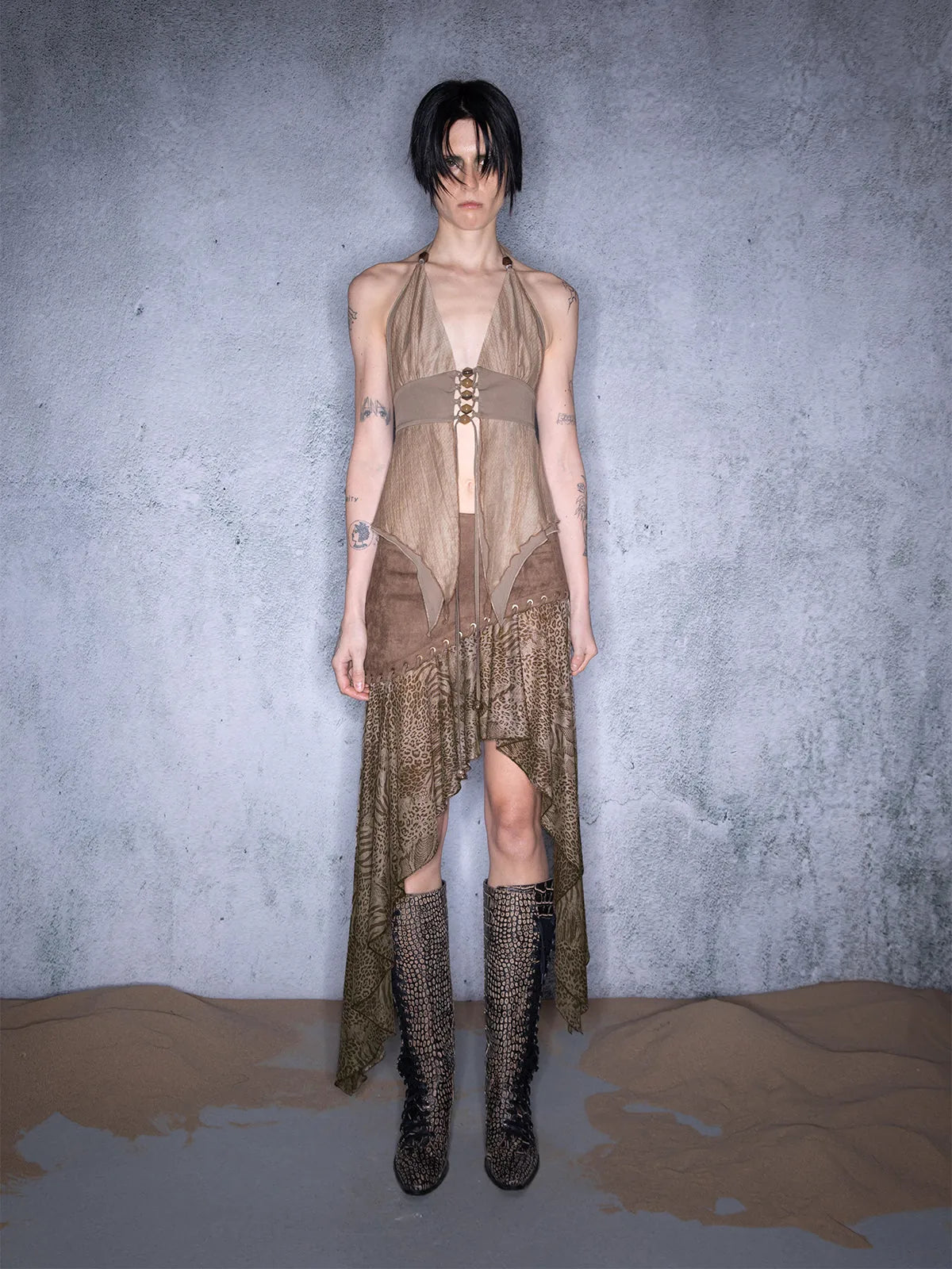 Cotton Beaded Tassel Strap Backless Camisole