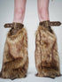 Faux Fur Leg Warmers with Adjustable Lacing