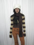 ang project V-neck Striped Knit Sweater Slim Fit Set