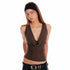 ALINNV STUDIO Acetate Knit V-Neck Tank Top and Camisole Two-Piece Set