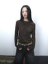Updateang project Women Basic Solid Color Stretch Round Neck Long Sleeve T Shirt