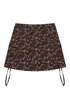 Achihara Chocolate Floral A-Line Utility Mini Skirt