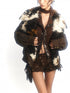 Flowers birds Market Cow Lamb Shearling Oversized Collar Parka Unisex